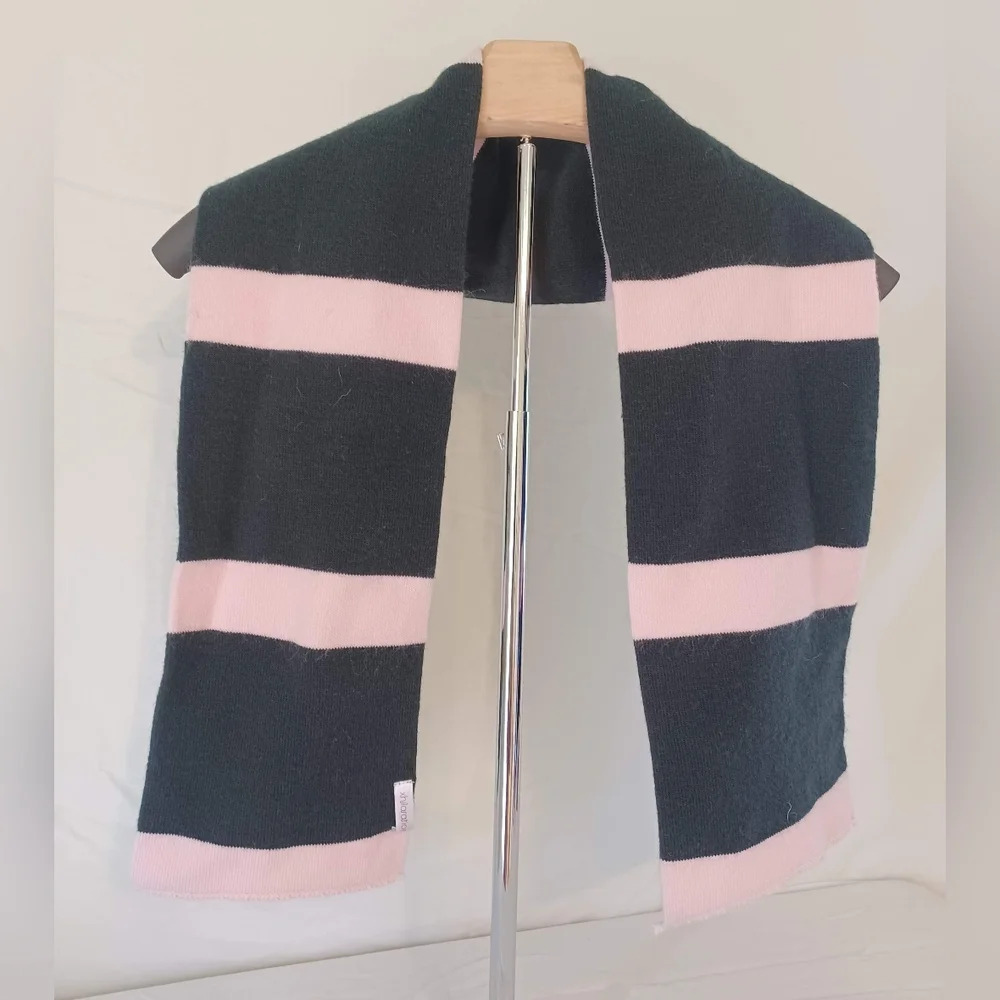 Xhilaration Pink Black Stripe Scarf Vintage - Picture 3 of 4